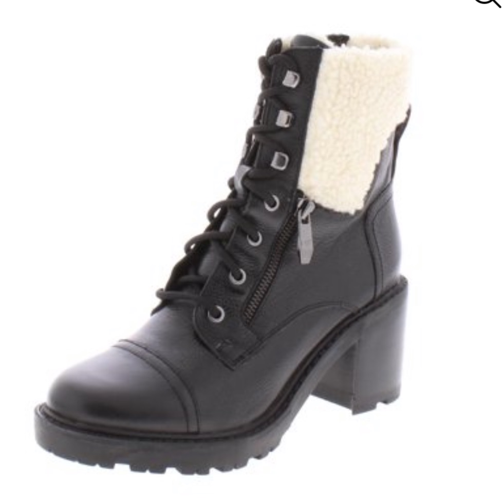 Marc Fisher Lansly Black Sherpa Izzie Boot 8